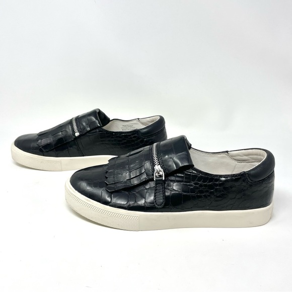 Ash King Kiltie Fringe Black Croc Embossed Leather Sneakers Size 40 - Picture 5 of 11